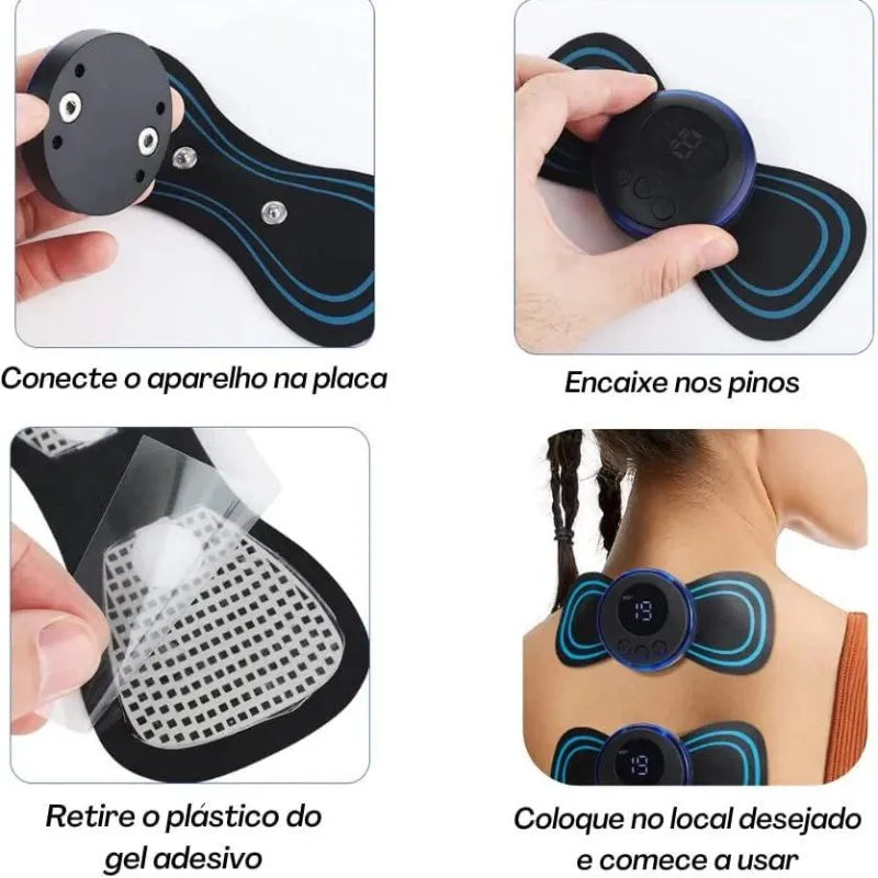 Mini massageador, estimulador elétrico portátil