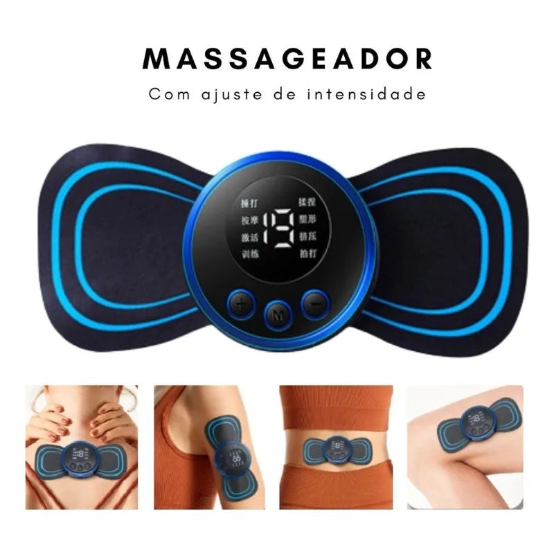 Mini massageador, estimulador elétrico portátil