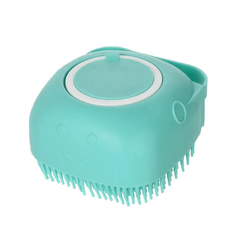 Esponja de silicone SilkyHair para banho de pets com, dispenser de shampoo